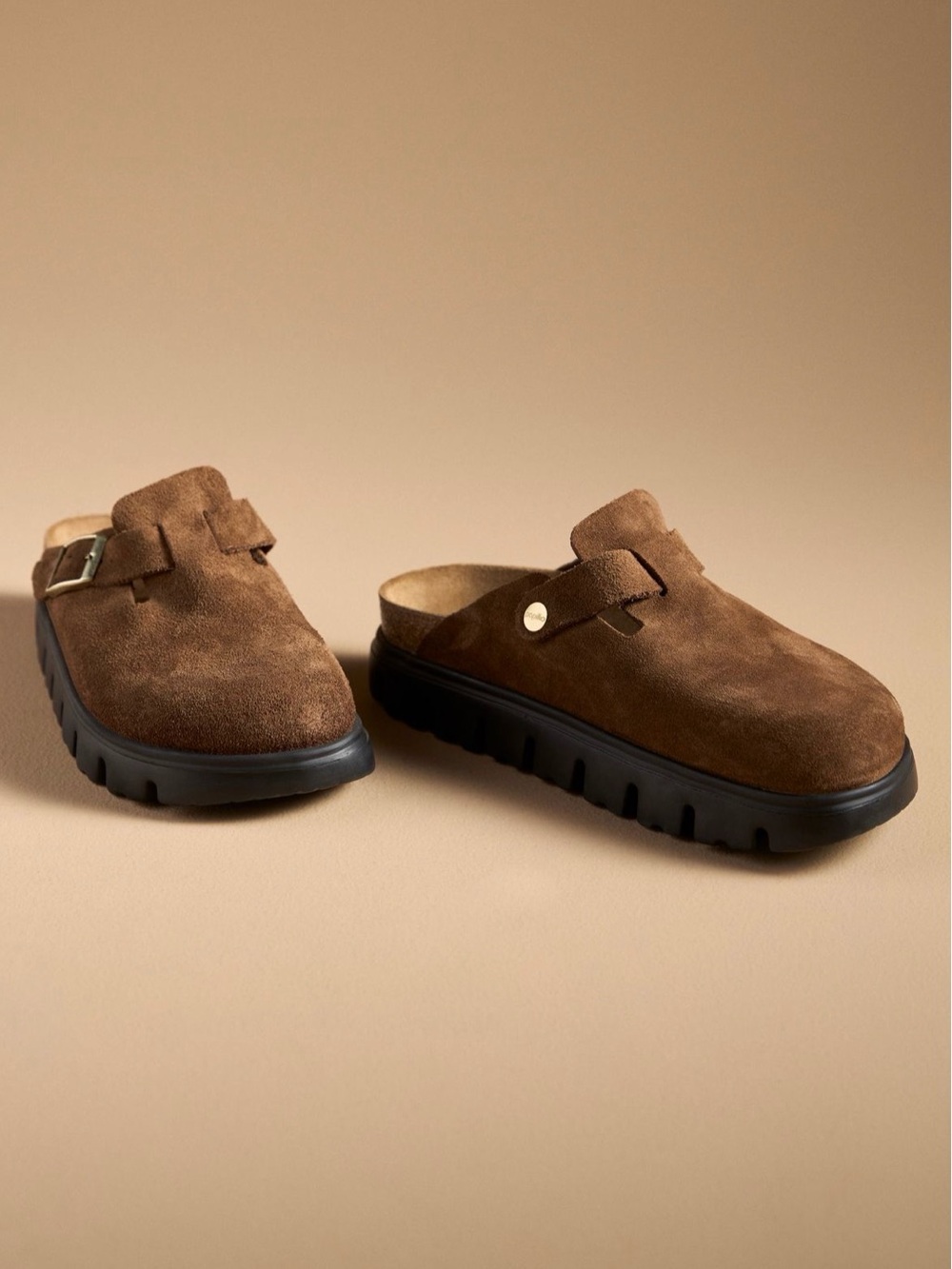 Birkenstock Boston Chunky Clogs Dark Tea/Black - Picture 2 of 15